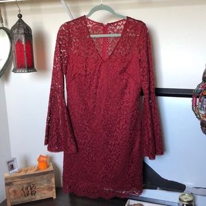 Dark Red Lace Dress